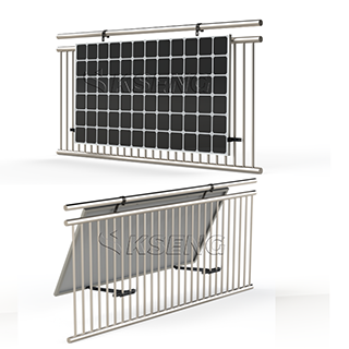 Zwarte hoekverstelbare aluminium balkon Easy Solar-beugel