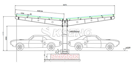 OEM aangepaste koolstofstaal zonne-carport met hoge sterkte